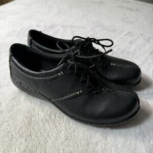 Clarks Leather Bendables Black Lace Up Shoes Women’s Size 8 Oxford Sneaker 80646